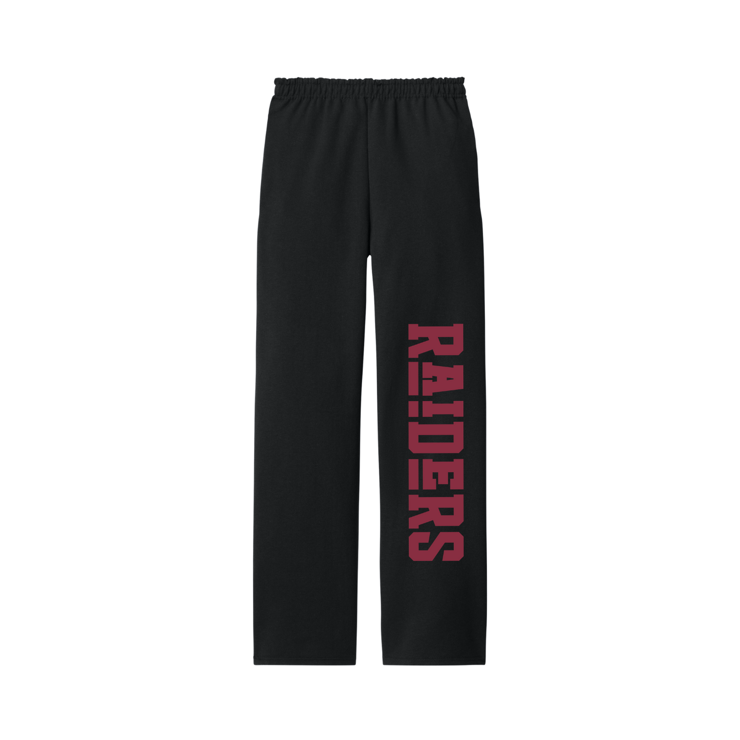 Black Open Bottom Pant with Pockets Cardinal Raiders Logo